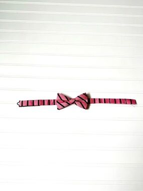 Tommy Hilfiger Pink Striped Bow Tie